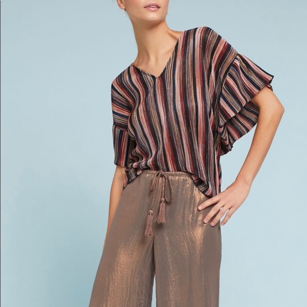 Vanessa Virginia Anthro Bienville Stripe Blouse